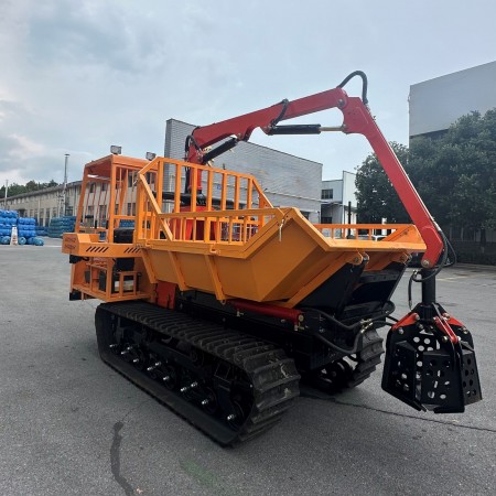 Varustettu Crane Grab 5000kg Crawler Dumperilla