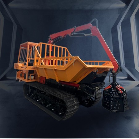 Varustettu Crane Grab 5000kg Crawler Dumperilla